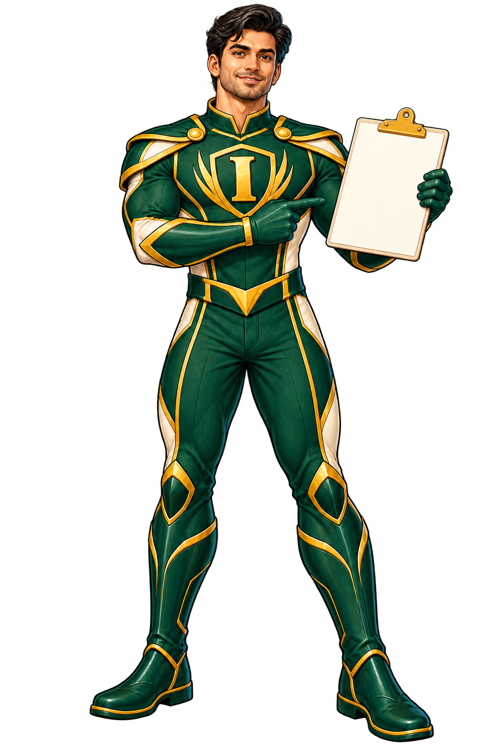 Male INFINPRO character pose: Financial planning